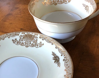 Vintage Noritake "Mayfield" Pattern 7280 Hand-Painted Moriage Elegant Teacup and Saucer