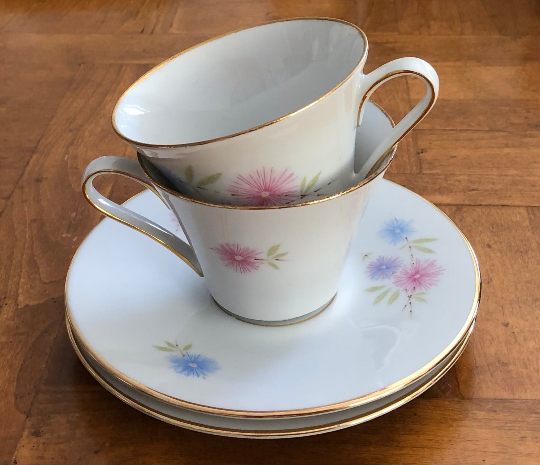 Vintage Zeh Scherzer (pattern 7042) - Two Cups and Two Saucers