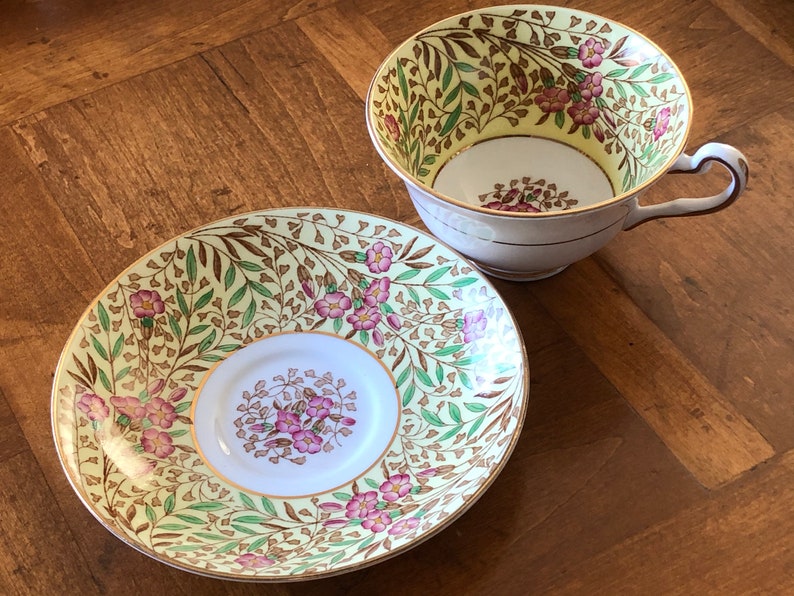 Rosina English Fine Bone China Pattern 4949/F Pink and Purple Etsy