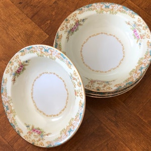 Noritake M China camelot pattern 6000 Set of Four Rimmed Fruit Berry ...