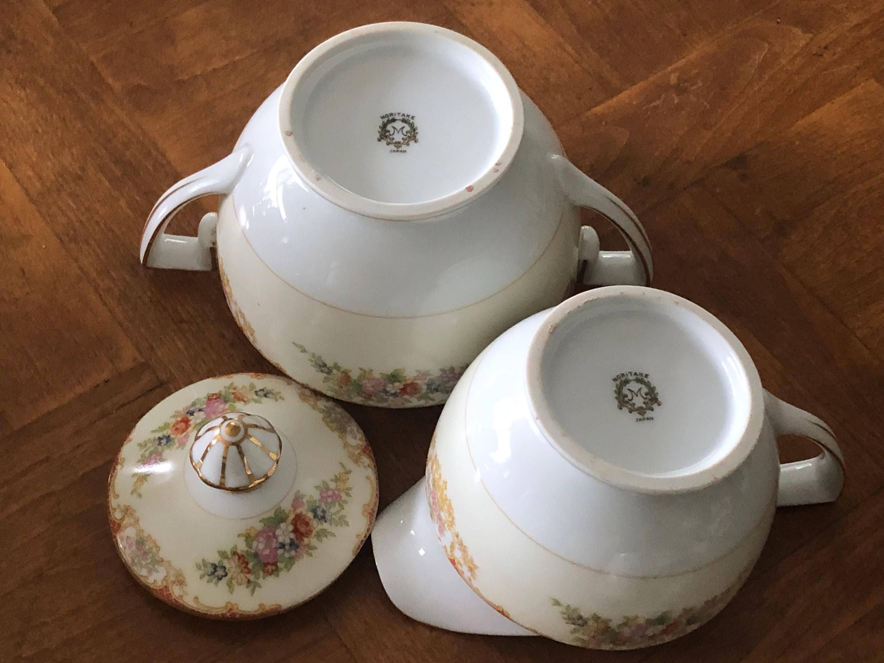 Vintage Noritake M Mark Unknown Pattern - Cream and Sugar