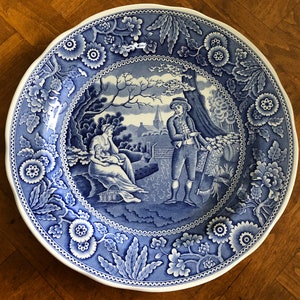 Vintage Spode Blue Room Collection &quot;Woodman&quot; English Ironstone Dinner Plate, Collectible Plate, Blue Transferware