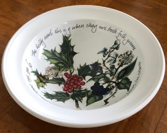 Portmeirion English Fine Bone China "The Holly and The Ivy" Pattern - Single s Cereal Bowl, Holiday China