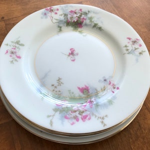 Vintage Theodore Haviland New York &quot;Apple Blossom&quot; -  Set of Four Bread Plates, Small Dessert Plates, Appetizer Plates, Wedding Cake Plates