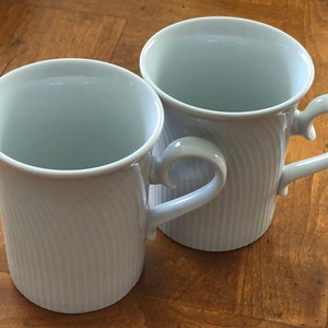 Vintage Dansk "Blanc" Fransk All-White Coffee Mugs - Set of Two
