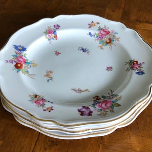 Vintage Spode China &quot;Dresden Rose&quot; (Pattern R2241) - Set of Four Dinner Plates