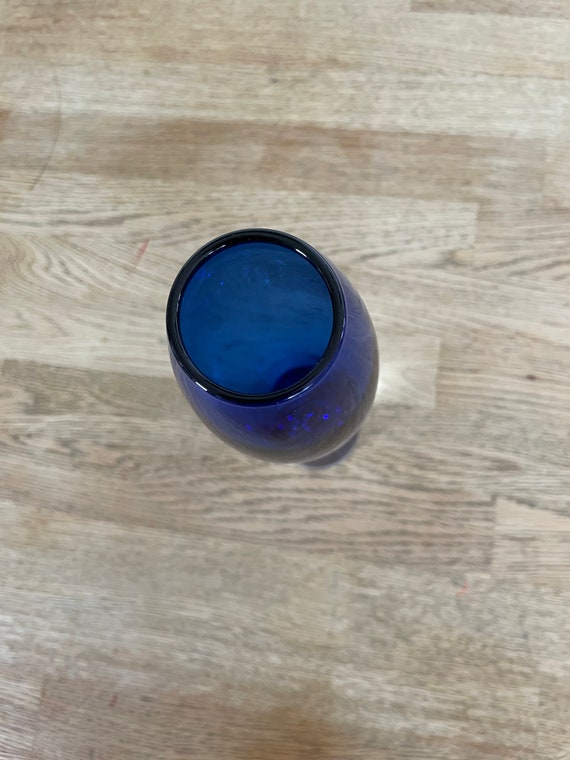 Hadeland ORKIDE ブルー アート ガラス花瓶 - Severin Brørby 1960