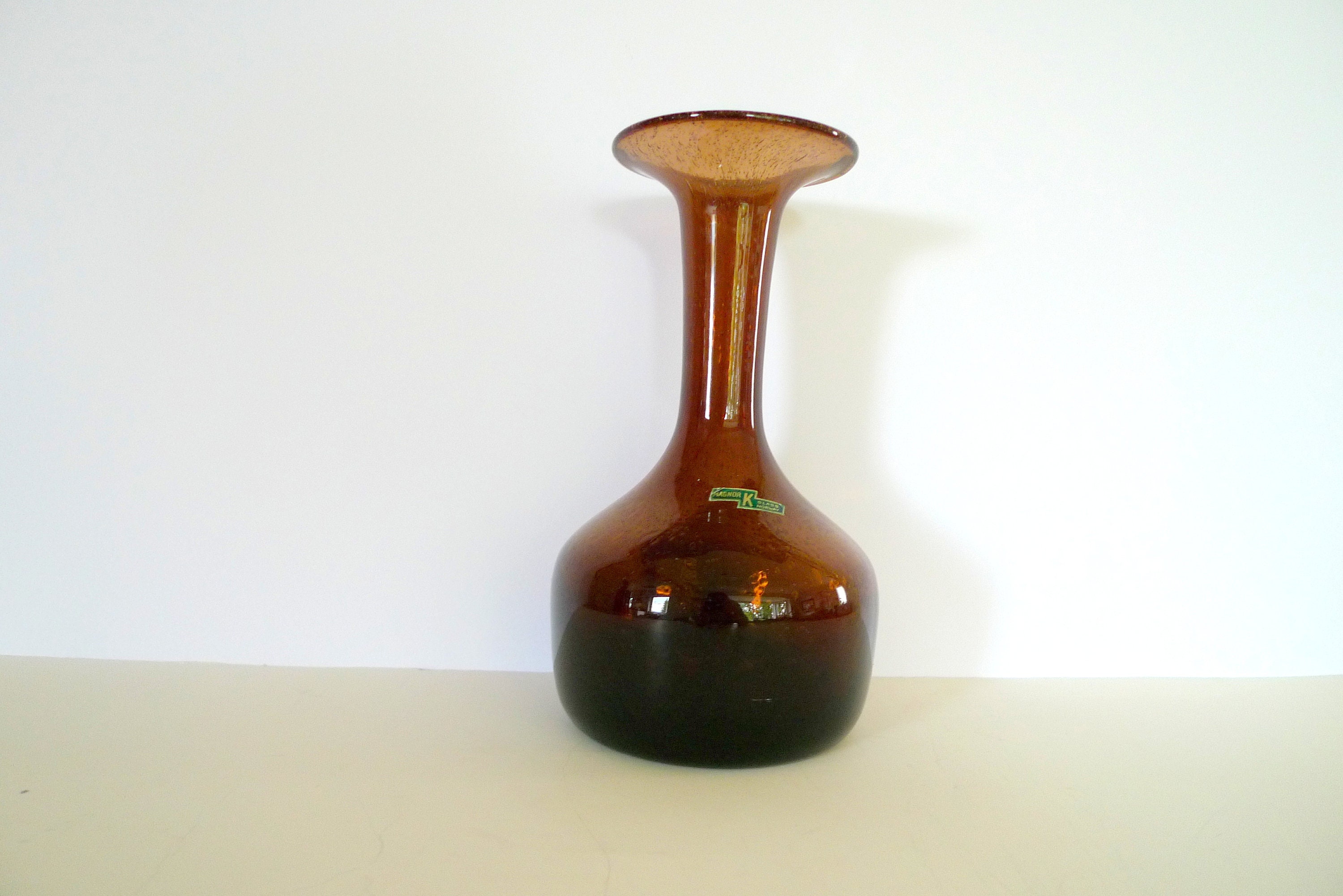 Magnor K Glass Vase Duborgh Glass 1970s - Etsy Denmark