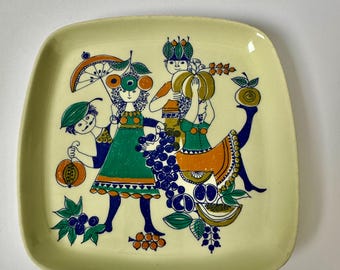 Vintage Figgjo Square Plate - Norwegian Scandinavian Design 1970s