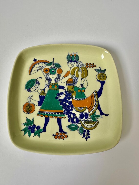 Vintage Figgjo Square Plate - Norwegian Scandinavian Design 1970s