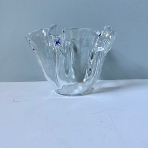 Magnor glazen tulpenvaas - Art Glass jaren 80 retro Noorse bloemenvaas