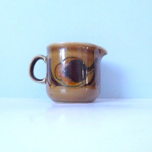 Kleine Figgjo creamer - Bruin Floral Design Vintage Scandinavische jaren 1970