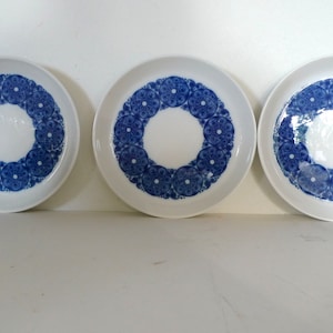 Set of three MOBILE Rörstrand dessert or lunch plates Design Olle Alberius 1960s Mid Century Modern