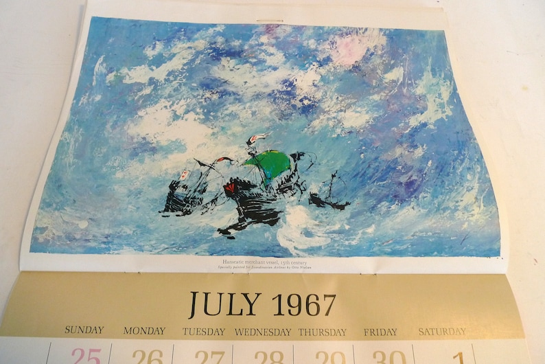 Otto Nielsen Vintage Print SAS Calendar 1967 Original Etsy