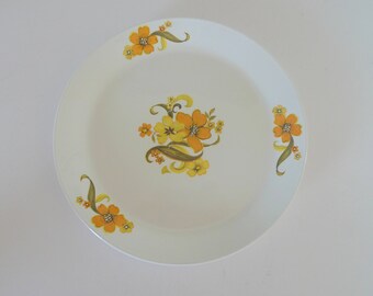 Johnson Bros Snowhite Plate -  Orange Yellow English Johnson Brothers Serving Large Dinner Plate