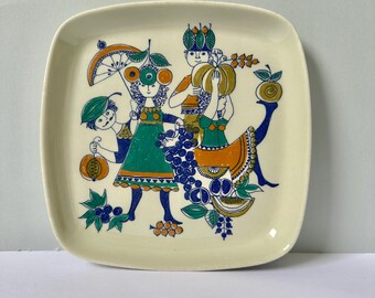 Vintage Figgjo Square Plate - Norwegian Scandinavian Design 1970s