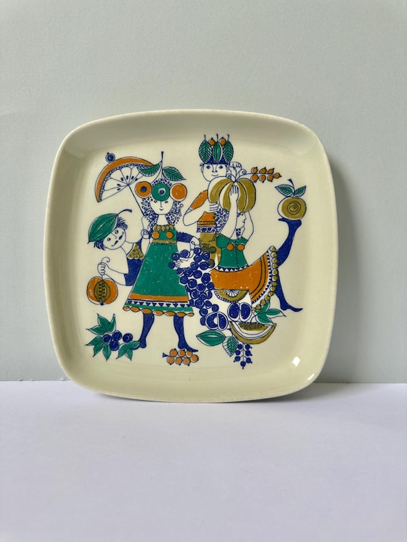 Vintage Figgjo Square Plate - Norwegian Scandinavian Design 1970s