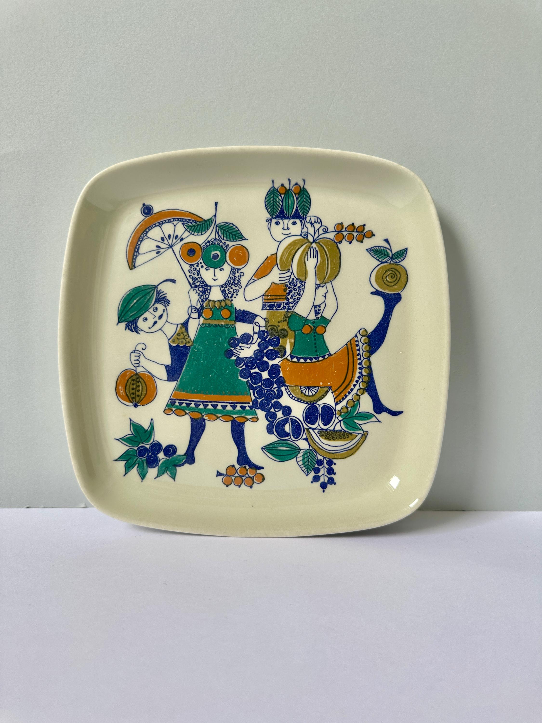 Vintage Figgjo Square Plate - Norwegian Scandinavian Design 1970s