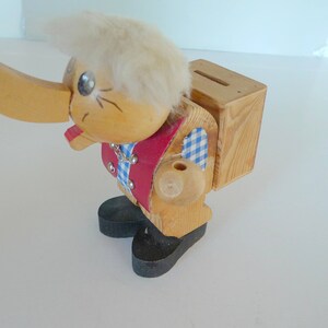 Norwegische Holz Troll Figur Spardose - Süße Sammler Retro Norwegische Troll Figur