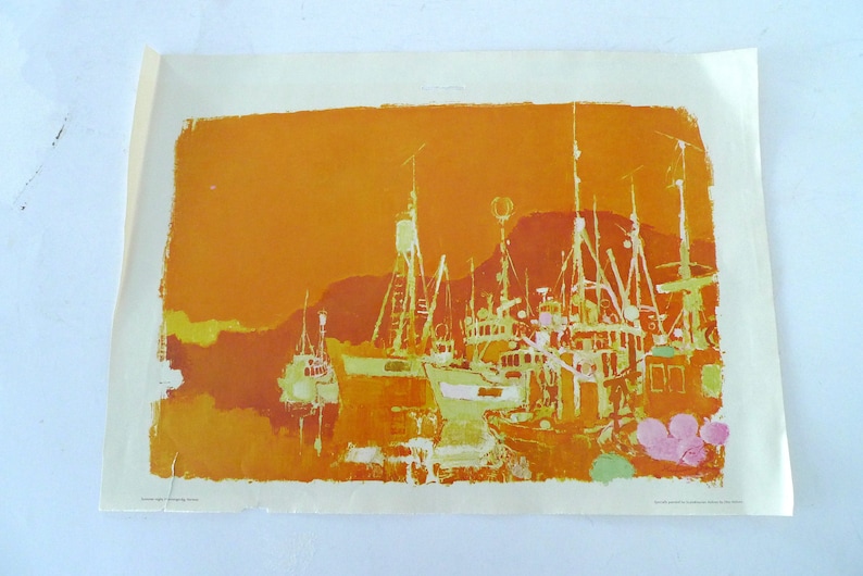 Otto Nielsen Vintage Print From SAS Calendar June 1974 Norway Etsy