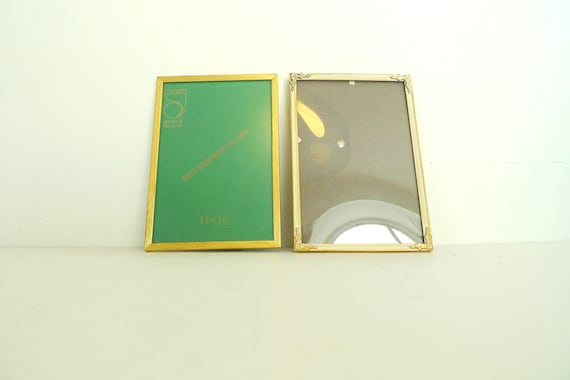 ヴィンテージメタルフォトフレーム：ゴールドとシルバーの