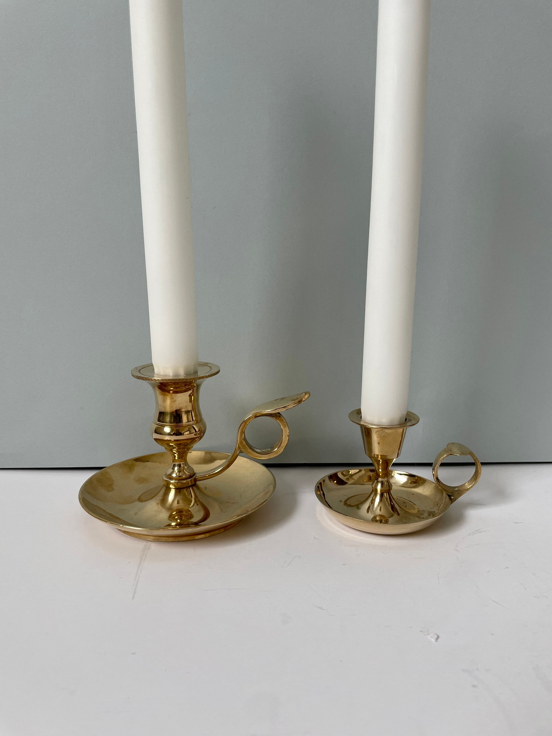 Vintage Brass Taper Candle Holder Square Footed Base Set of 2 -  Norway