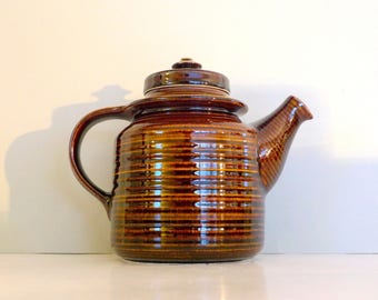 Glazed MAHONKI Arabia of Finland Brown Teapot Ulla Procope Vintage Teapot