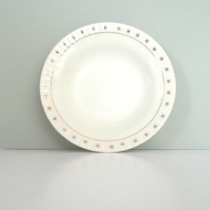 Figgjo Flint soup bowl - Norway 1950s White Gold Stars Mid Century Modern