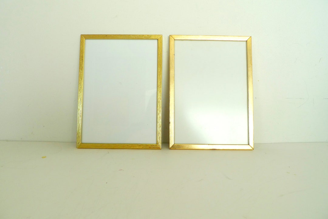 Vintage Scandinavian Gold Metal Picture Frames - 1960s Set of Two - Etsy