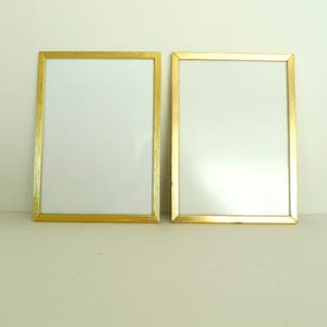 Vintage Scandinavian Gold Metal Picture Frames - 1960s Set of Two