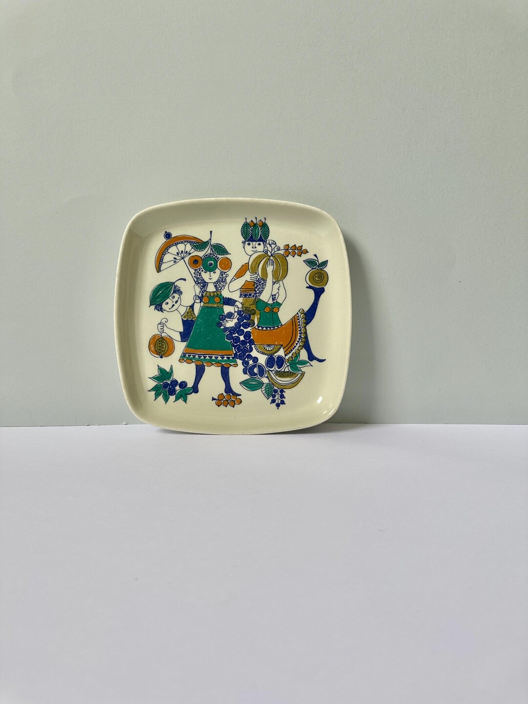Vintage Figgjo Square Plate - Norwegian Scandinavian Design 1970s