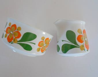 June Stavangerflint creamer and sugar bowl - Vintage Stavangerflint Design June Rolf Froyland 1960s Norway