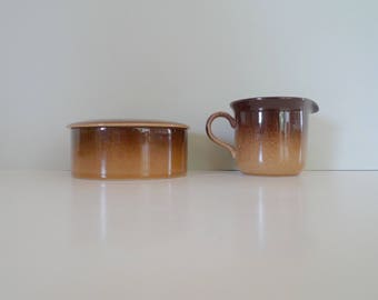 Vintage Höganas Swedish sugar and cream set-  Scandinavian Green Retro Hoganas Grand