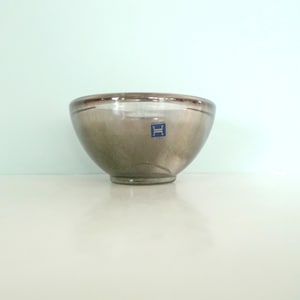 Hadeland Smokey Glass Votive Tea candle holder  - Handmade Glass 1980s Smoked glass