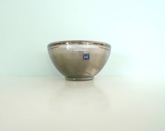 Hadeland Smokey Glass Votive Tea candle holder  - Handmade Glass 1980s Smoked glass