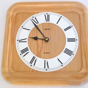 Retro Peter Wall Clock - West German Wood Vintage Quartz Electronics 1980s