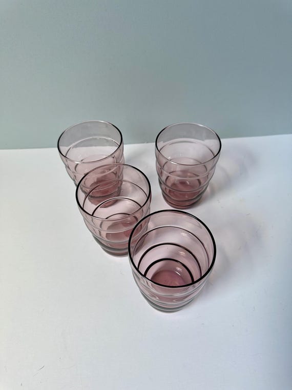Retro IKEA Skoja Becher: Rosa Bienenkorb Gläser, 4er Set
