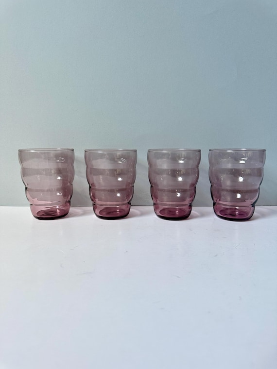 Retro IKEA Skoja Becher: Rosa Bienenkorb Gläser, 4er Set