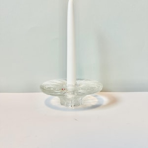 One Iittala BOLERO Candle Holder - Designed By Timo Sarpaneva - Vintage Finnish glass Finland 1970s