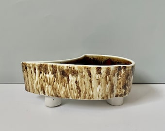 Vintage YAMASAN ceramic bowl -  Ikebana flower vase MCM Mid century modern Japan pottery Japanese design