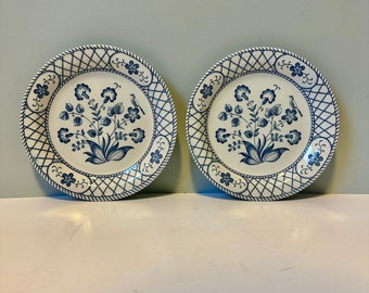 Set of two Rorstrand FÅGEL BLÅ Salad Plates Set of Two Medium plates 1980s Mid Century Modern