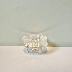 One Iittala STELLARIA vintage Candle Holder - Designed By Tapio Wirkkala - Vintage Finnish glass Finland 1970s
