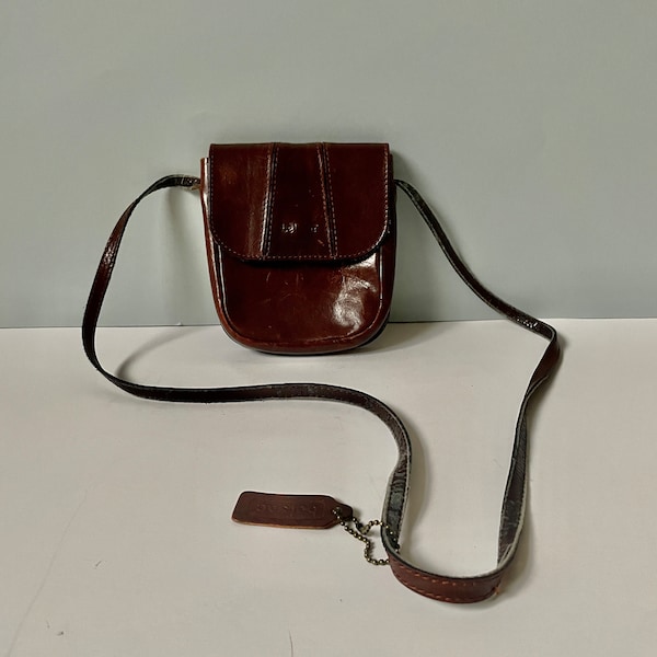 Vintage BELSAC Small French Leather Cross body Shoulder Bag France Retro Strap