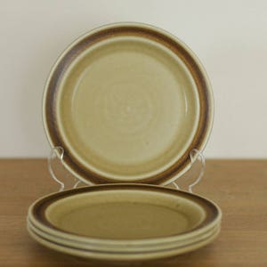 Stavangerflint Finse - Four Salad Plates Designed by Kare Berven Fjeldsaa 1960s Norway