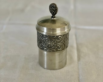 Pewter of Norway metal trinket Box with lid Viking style Mid Century Vintage Modern Nordic SELBU Pewter