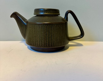 Stavangerflint NORDKAPP teapot Kare Berven Fjeldsaa - Vintage trio - Brown Stoneware Mid Century Modern Mint condition