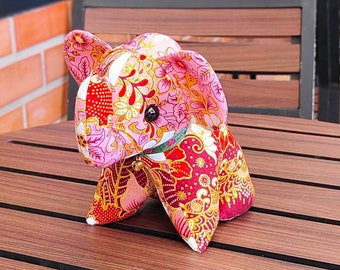 16x16 cm Lucky Elephant Pillow Soft Stuffed Toy Cotton Fabric Oriental Vintage Bed Home Decor Animal Doll Toy Gift (Pink)