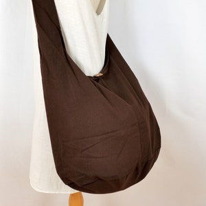 Brown Cotton Messenger Bag Shoulder Bag Handbags Hippie Bag Hobo Bag Sling Bag Crossbody Bag Diaper Bag Overnight Purse