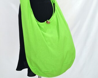 Lime Green Cotton Messenger Bag Shoulder Bag Handbags Hippie Bag Hobo Bag Sling Bag Crossbody Bag Diaper Bag Overnight Purse Tote Bag