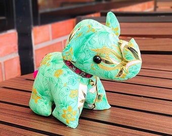 16x16 cm Lucky Elephant Pillow Soft Stuffed Toy Thai Scott Cotton Fabric Oriental Vintage Bed Home Decor Animal Doll Toy Gift (Green)